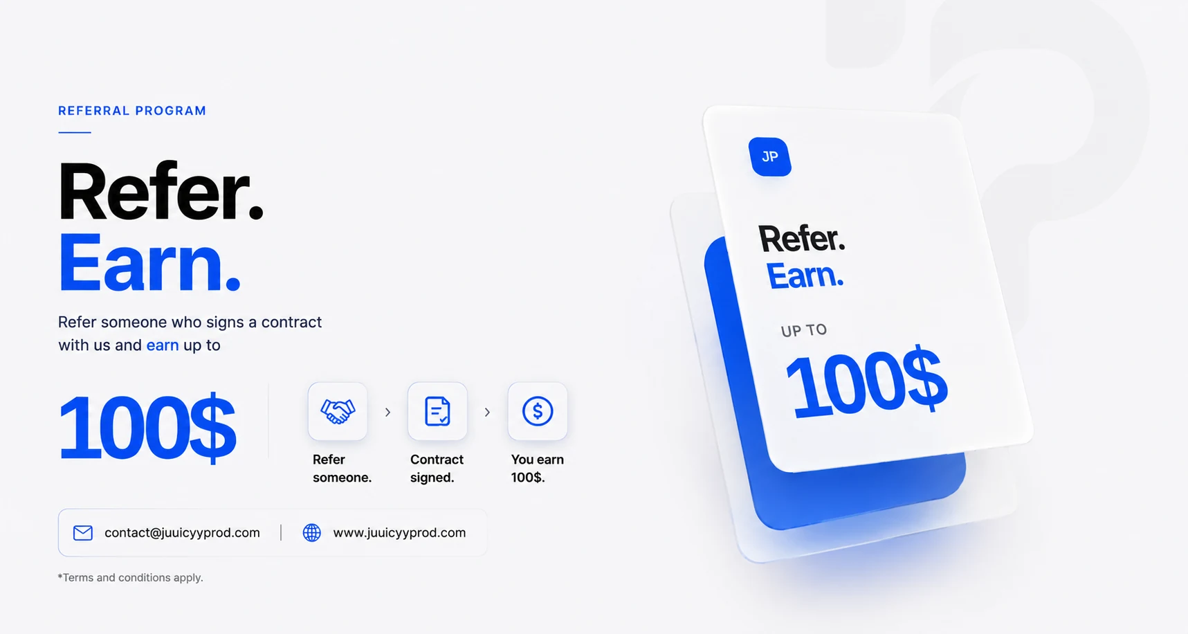 Visual overview of the Juuicyy PROD client referral program